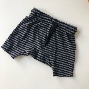 Koala Kik black and gray stripe baby shorts harem